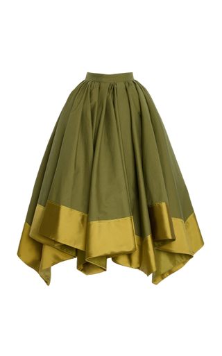 Handkerchief Cotton-Silk Midi Skirt