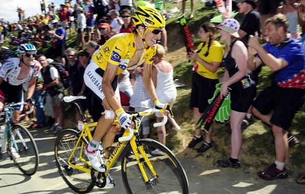 Andy Schleck (Team Saxo Bank) climbs on stage 15