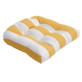 Outdoor yellow striped cushion