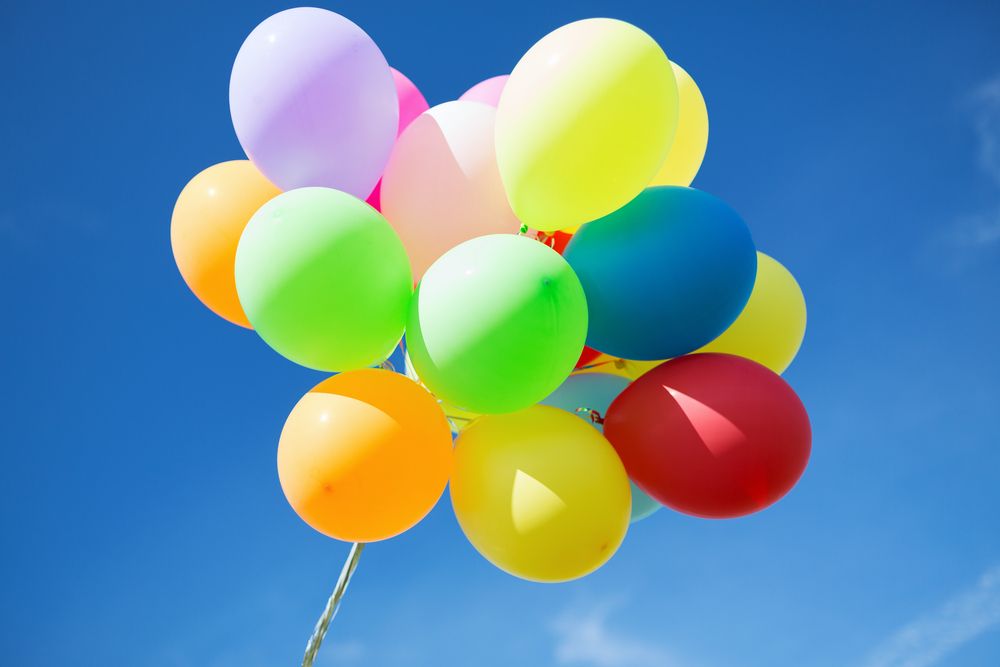 Helium-filled balloons