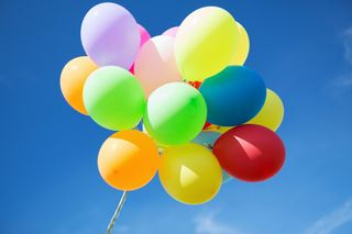 Helium-filled balloons