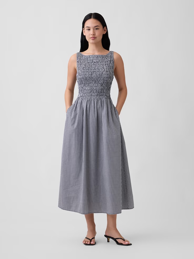 Gap, Smocked Boatneck Maxi Dress