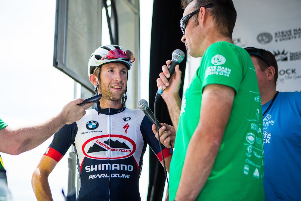 Kaler Marshall is interviewed before a stage.