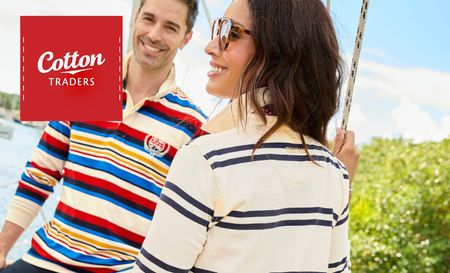 Couple wearing Cotton trader's apparel