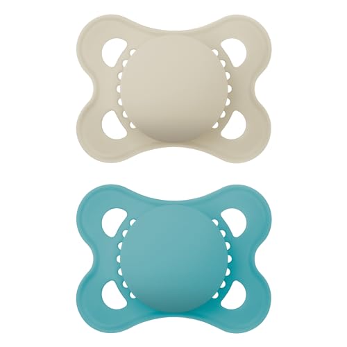 Mam Original Matte Baby Pacifiers, Binky for Boys 0-6 Months, Bpa-Free Silicone Nipple, Easy to Clean, Best for Newborn Babies, Developed With Medical Experts, 2 Count Binkies With Sterilizer Case