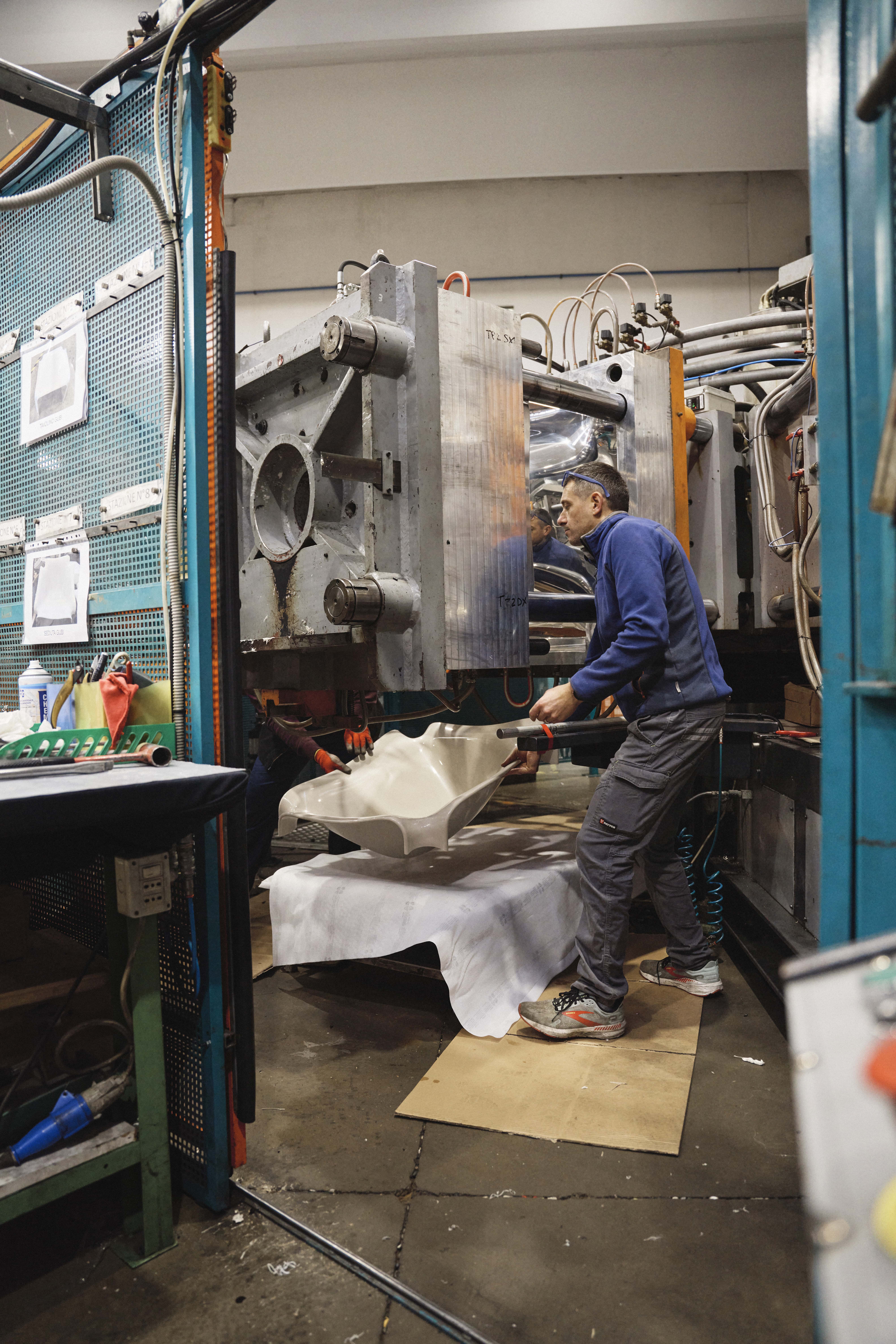 Production shot of chair in a factory