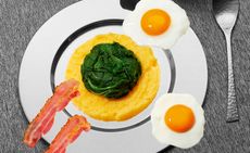 John Baldessari’s polenta, spinach, eggs and bacon