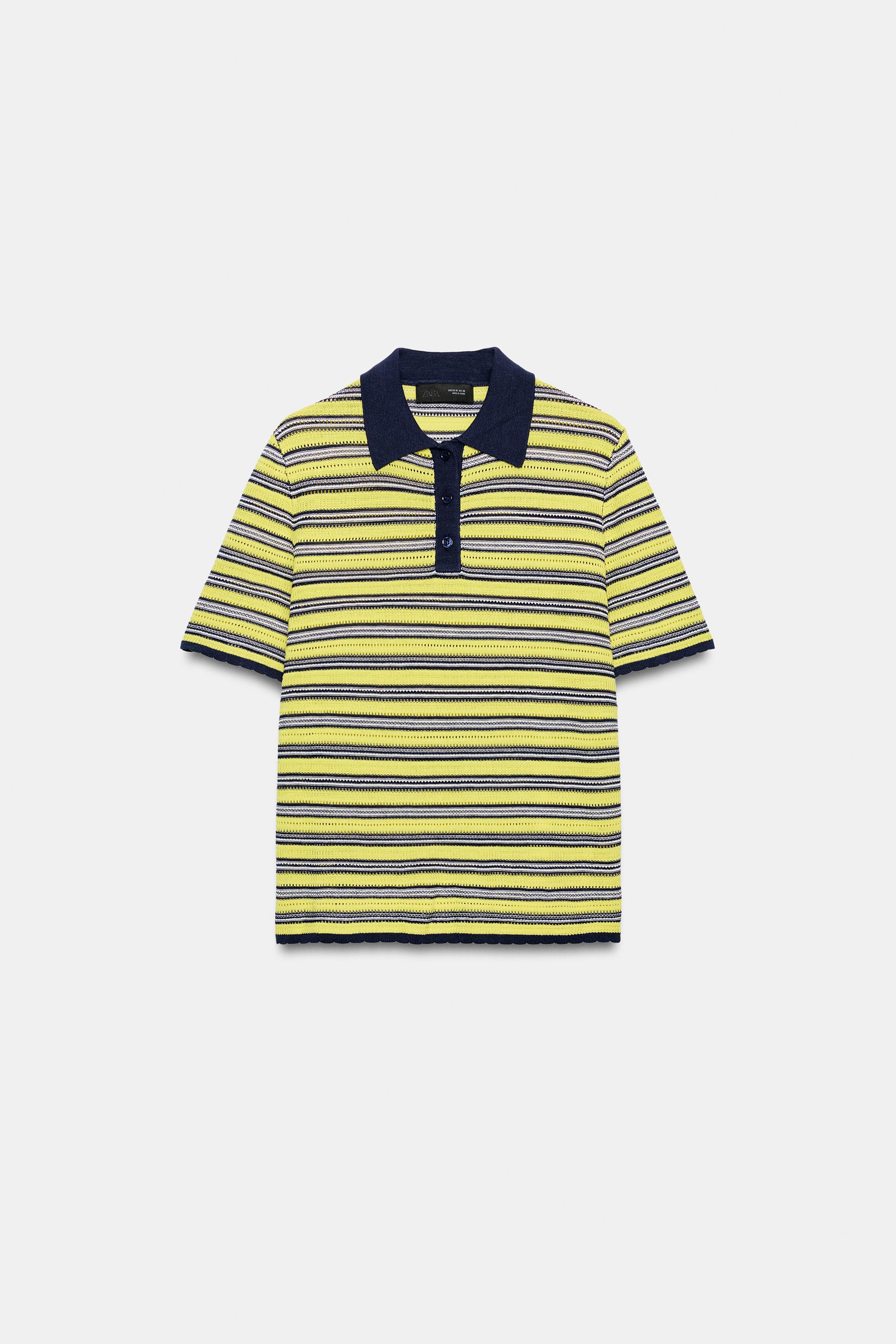 Striped Knit Polo - Multicolored - S