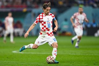 Luka Modric in action for Croatia during the third-place play-off against Morocco at World Cup 2022.