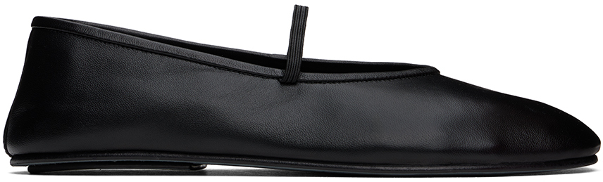 Black Elastic Ballerina Flats