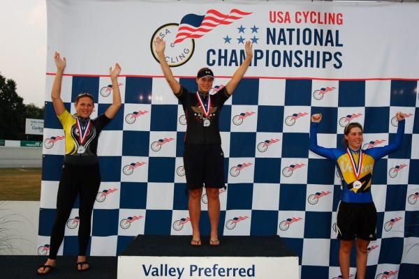 Women 15-16 Sprint Podium, L to R- Tara McCormick (Silver), Jennifer Valente (Gold), Kaitlyn Lawrence (Bronze)