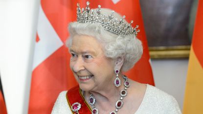 Queen Elizabeth throwback reveals childhood writing. Seen here she attends a State Banquet