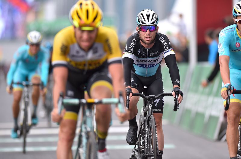 Mark Cavendish (Etixx-Quick Step) rolls over the line