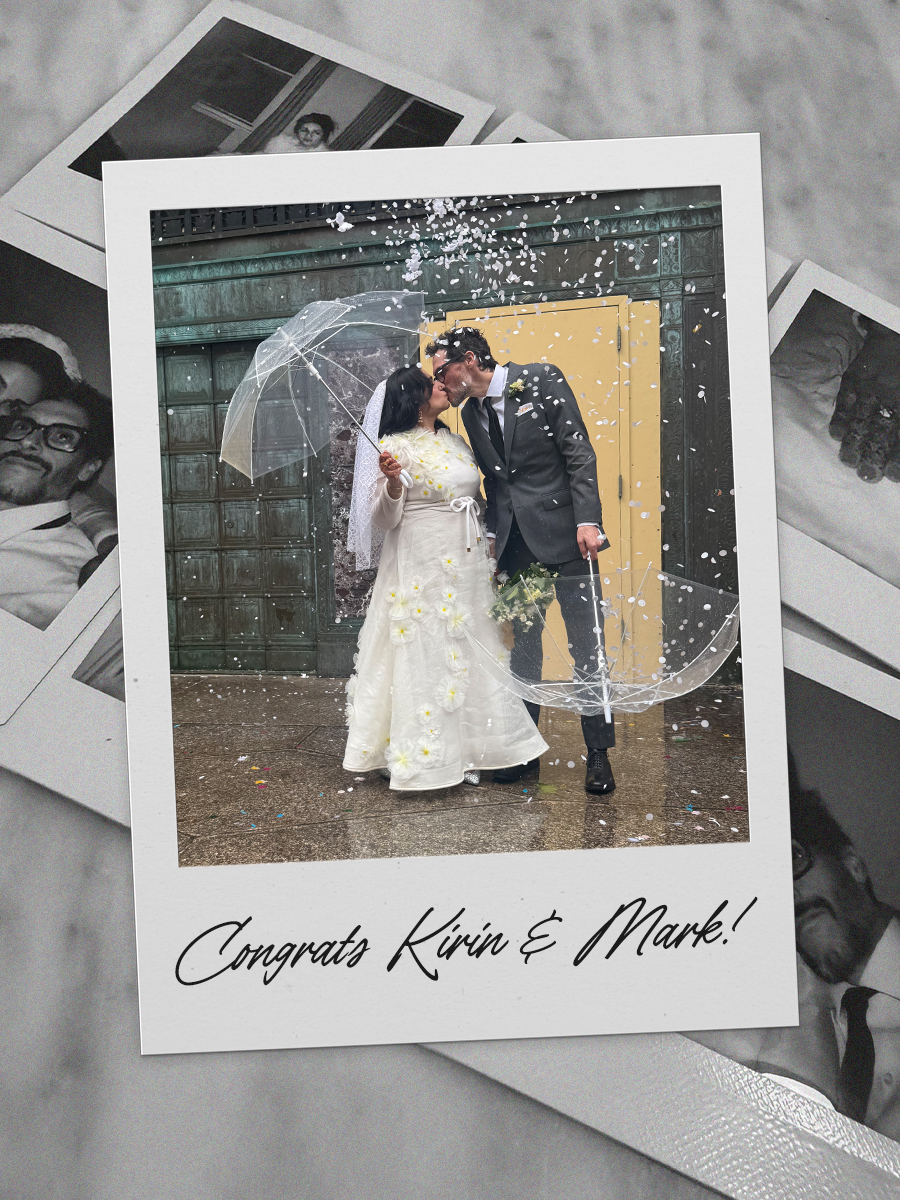 Kirin Bhatty kissing her husband on her wedding day.
