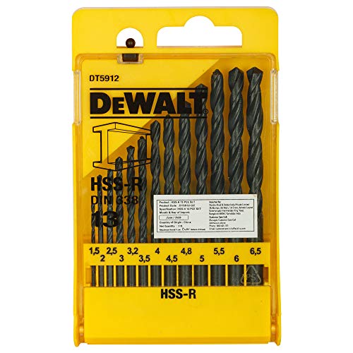 Dewalt Dt5912 Hss-R - Din 338 Jobber Drill Bit Set (13 Pieces) : Amazon.co.uk: Diy & Tools