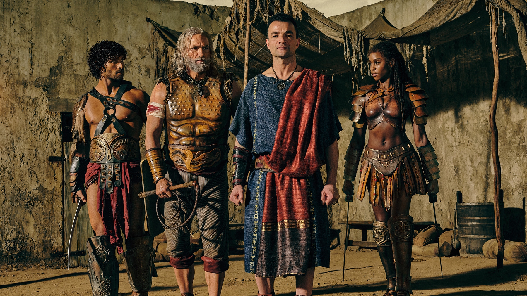 L-R: Jordi Webber (&amp;ldquo;Tarchon&amp;rdquo;), Graham McTavish (&amp;ldquo;Korris&amp;rdquo;), Nick E. Tarabay (&amp;ldquo;Ashur&amp;rdquo;) and Tenika Davis (&amp;ldquo;Achillia&amp;rdquo;).