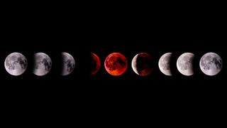 Blood moon lunar eclipse time lapse