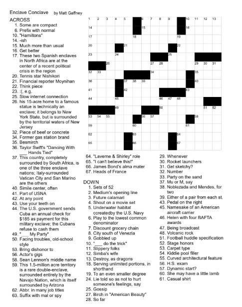 An unsolved crossword puzzle.