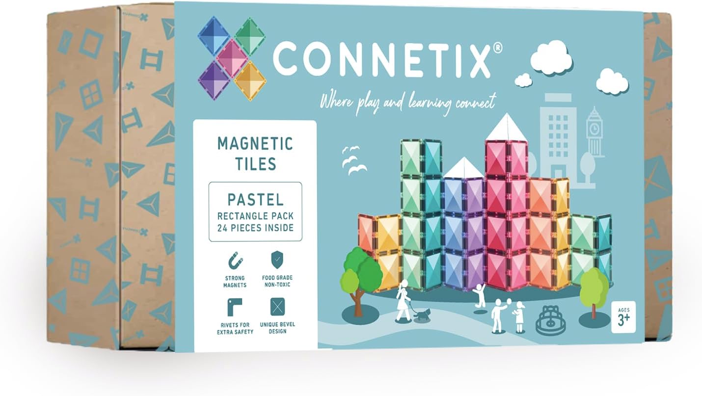 Connetix Pastel Rectangle Pack, 24 Pieces