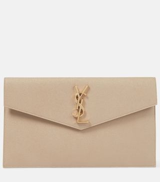 Uptown leather clutch