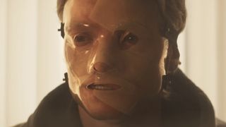 Clayface wearing plastic mask in Clayface