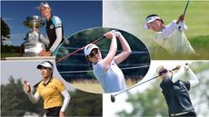 Five LPGA Tour golfers in a montage