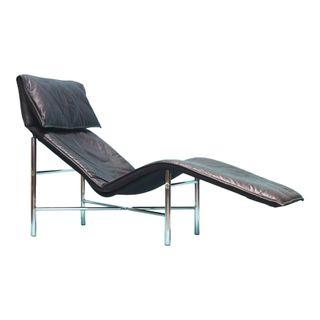 1970s Black Leather ‘Skye’ Chaise Longue by Tord Björklund