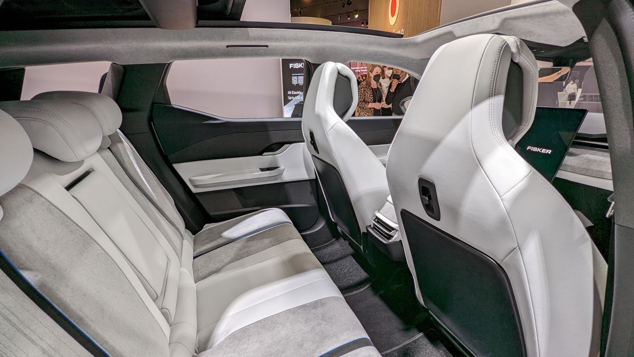 View of the rear seats in the Fisker Ocean