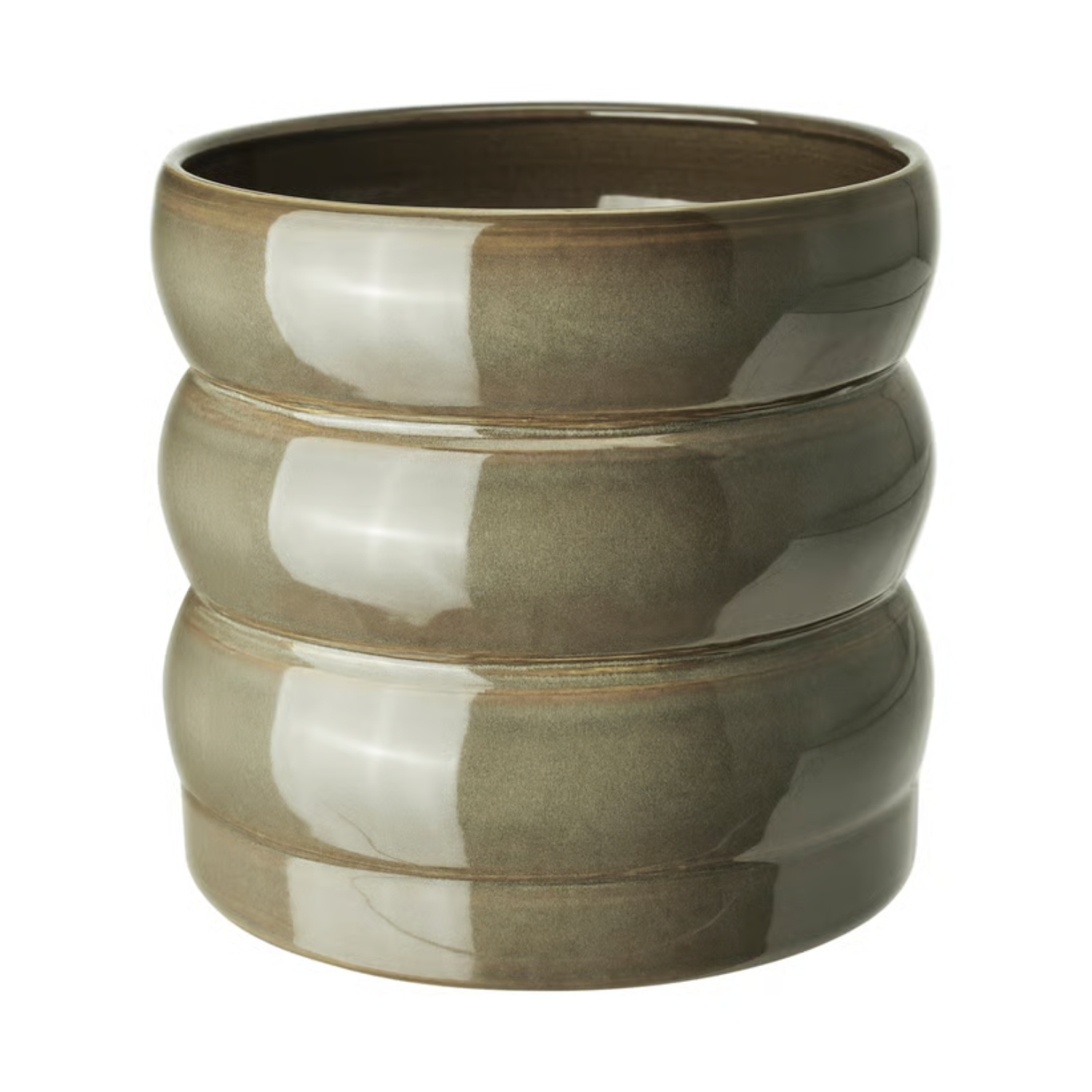 A green and brown glazed pot