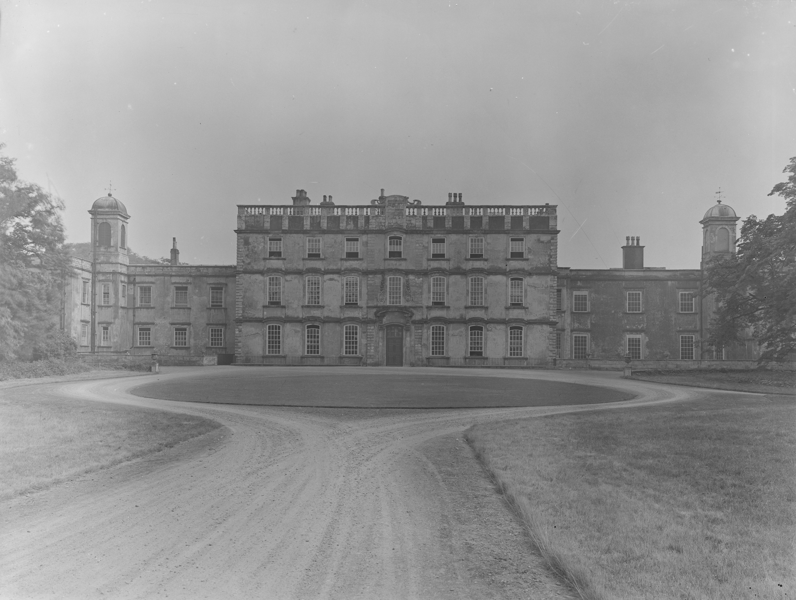 The hall viewed from the drive. It is vast.