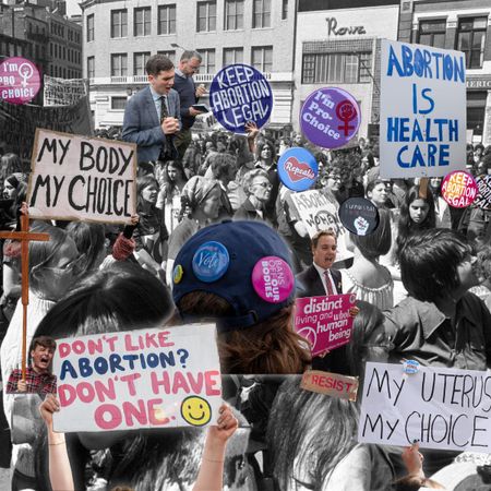 Abortion protestors - pro-life and pro-choice