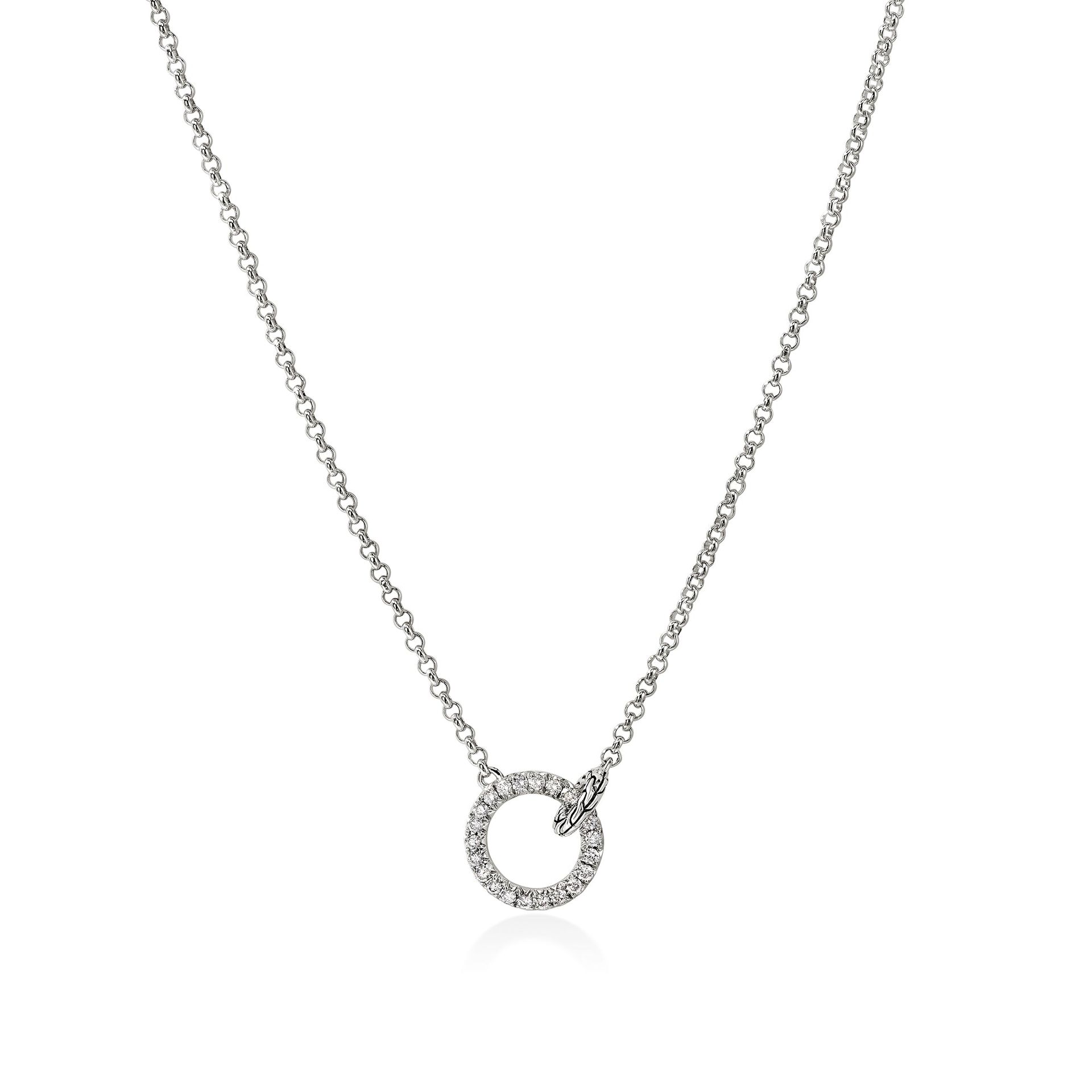 Jh Essential Pavé Necklace, Sterling Silver, Diamonds, 2mm|nbp987802di