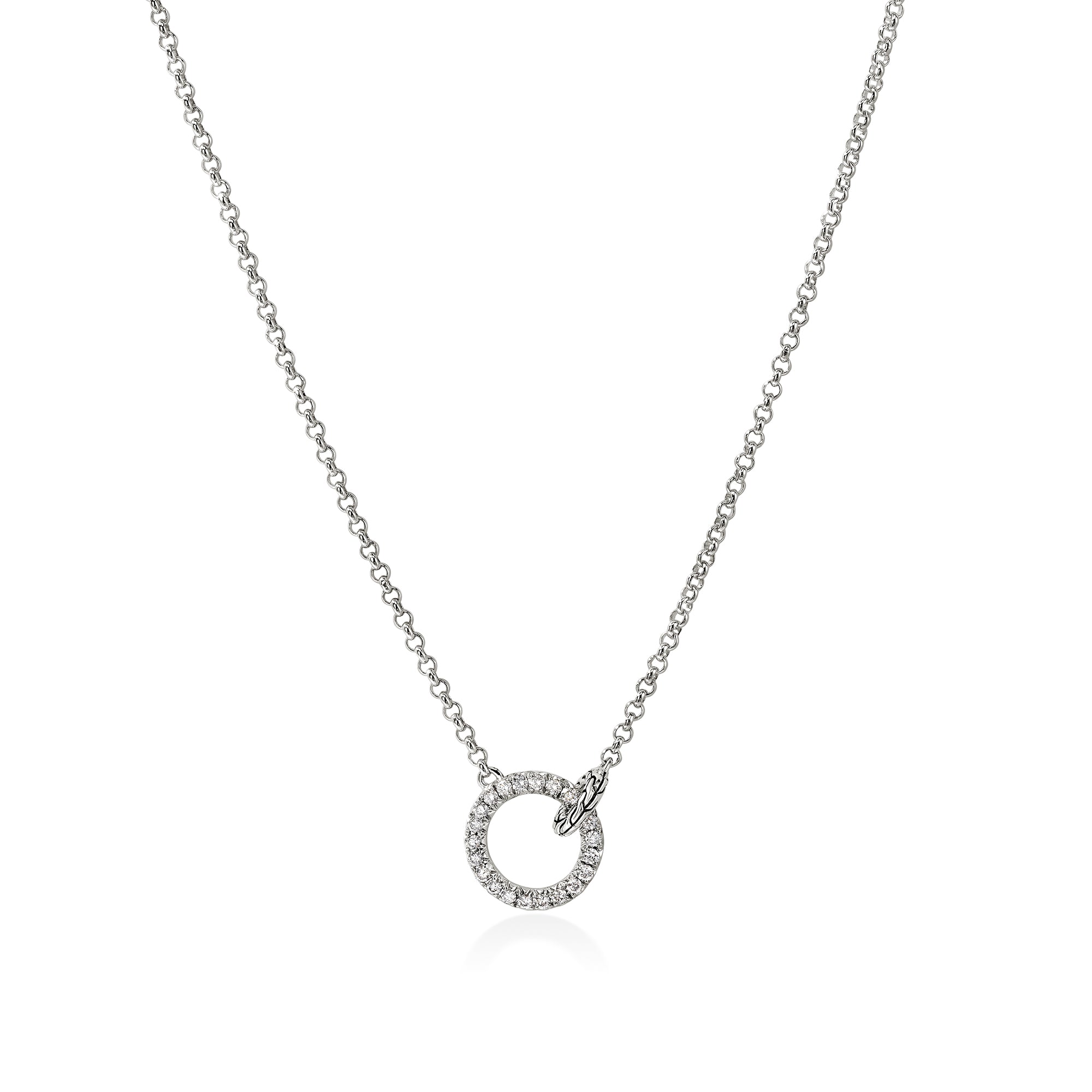 Jh Essential Pavé Necklace, Sterling Silver, Diamonds, 2mm|nbp987802di