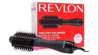 an image of the Revlon One Step Volumiser tool and the box