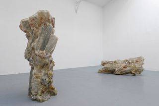 Large crystal rocks in white room
