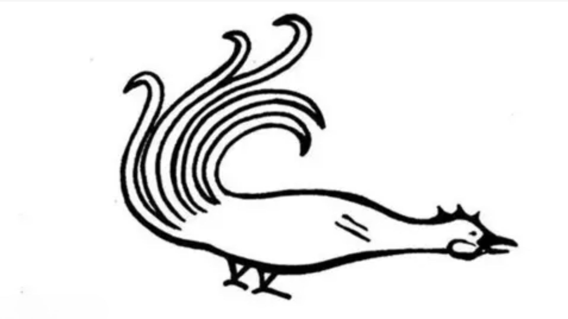 an image of the rooster from the ancient mummy's thumb tattoo