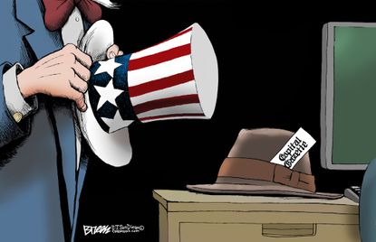 Political Cartoon U.S. Capital Gazette shooting Uncle Sam