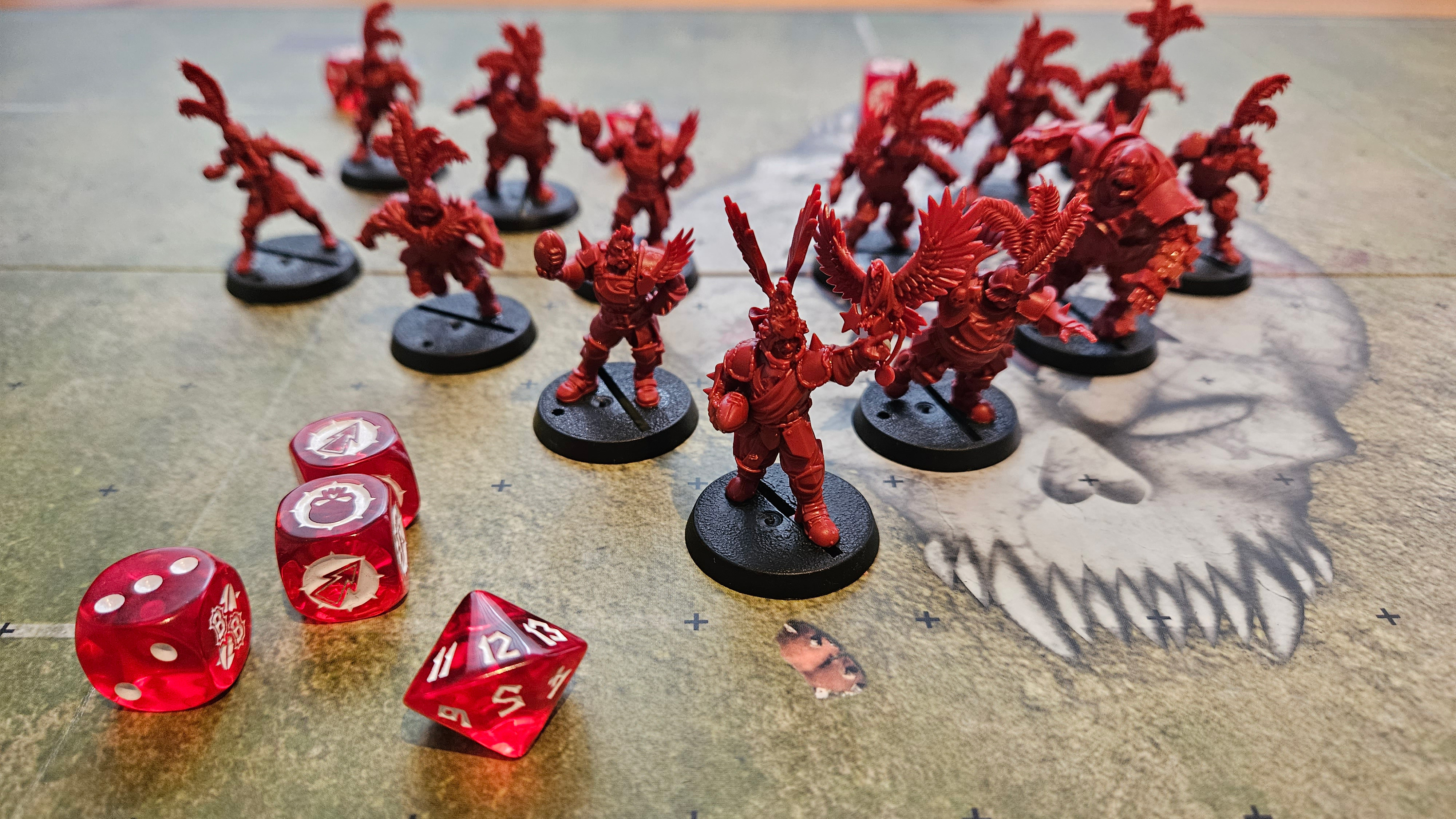 The B&amp;ouml;genhafen Barons Imperial Nobility team from the Blood Bowl Second Season Edition.