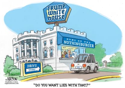 Political cartoon U.S. Trump Russian collusion lies