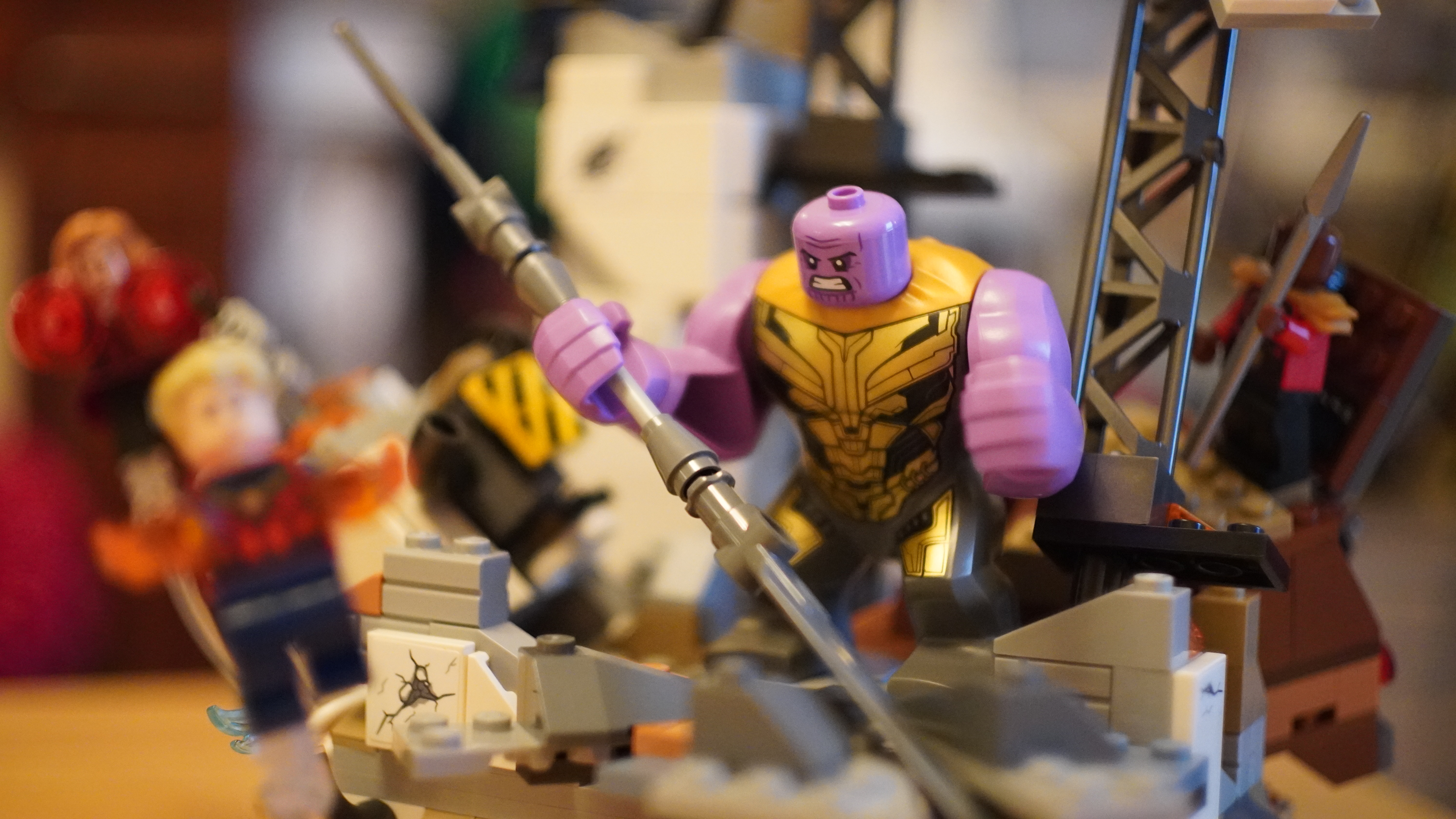 Lego Marvel Endgame Final Battle on a white background