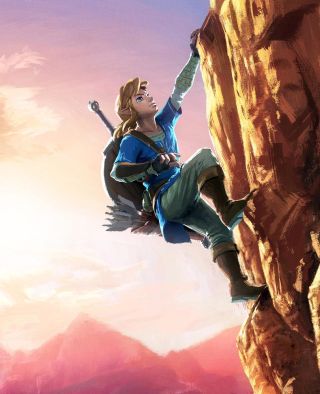 Link climbing in Breath of the Wild