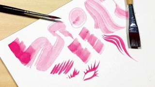 A test sheet of drybrush strokes