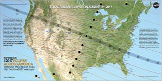 A map of the total solar eclipse path of Aug. 21, 2017. An estimated 215 million American adults — 88 percent of the U.S. adult population — observed the eclipse.