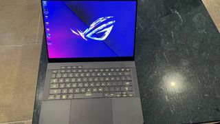 Asus ROG Zephyrus G14 (2024) on a countertop.