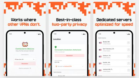 Obscura VPN graphic showing its Android app