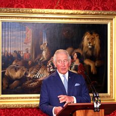 prince charles, prince of wales makes a speech during the prince's trust awards trophy ceremony at st james palace on october 21, 2021 in london, england the prince's trust awards recognize young people who have succeeded against the odds, improved their chances in life and had a positive impact on their local community