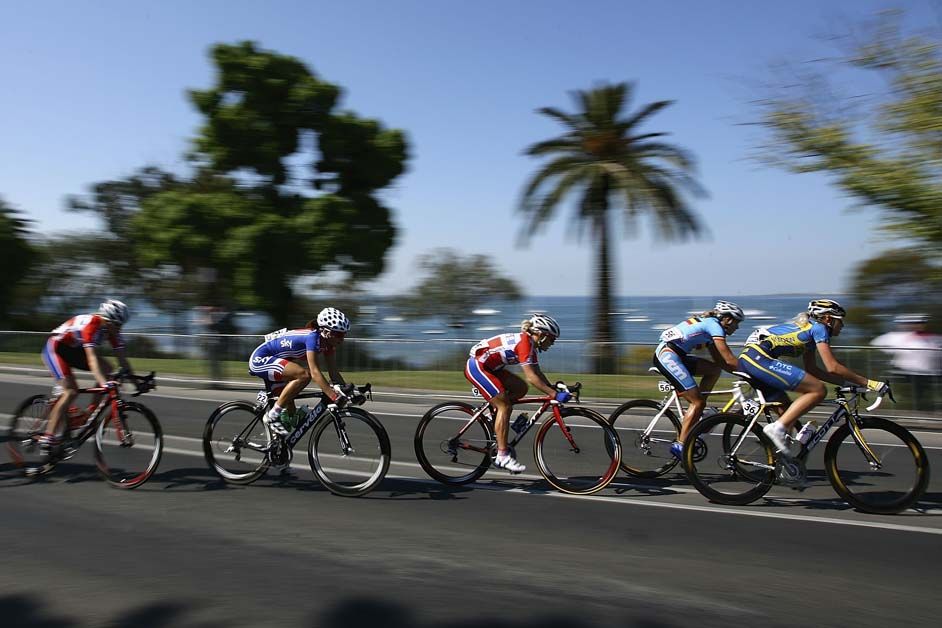 The peloton go along the coast in the 2010 race