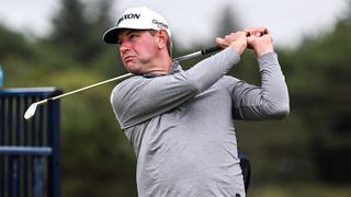 Lucas Glover takes a shot during The Open at Royal Troon