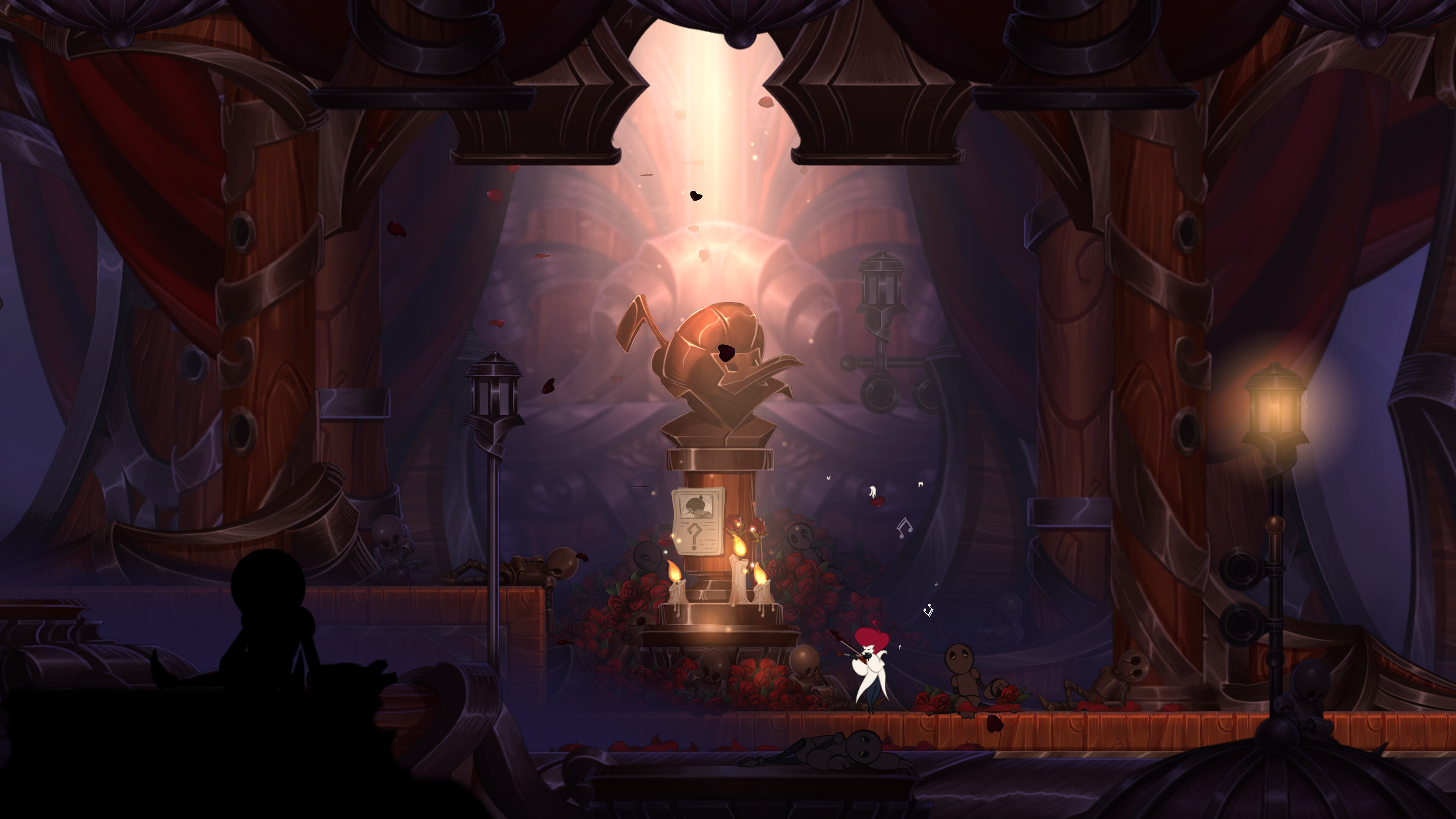 Promotional screenshot of Philemon playing the violin in Symphonia
