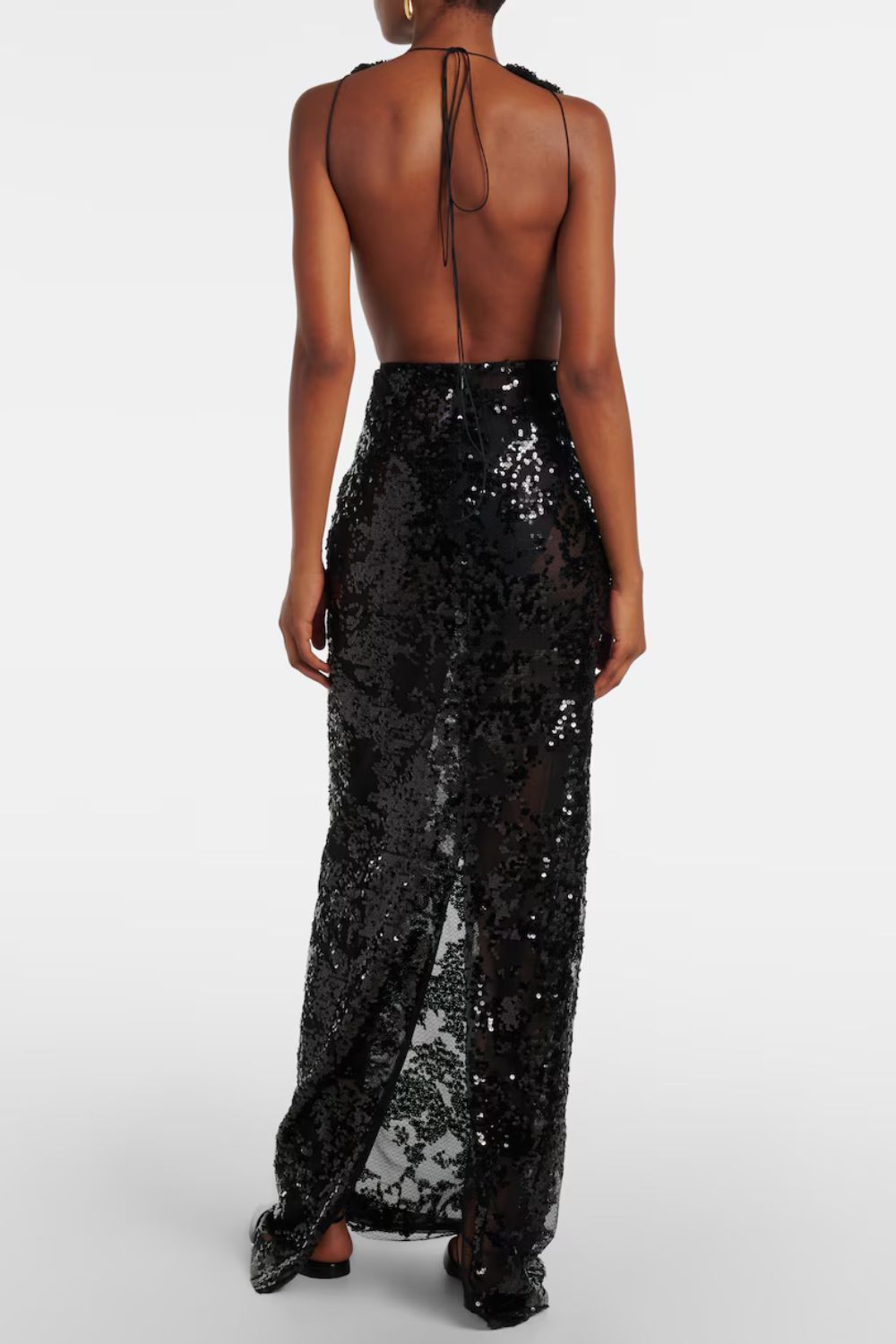 Victoria Beckham Sequined high-rise tulle maxi skirt